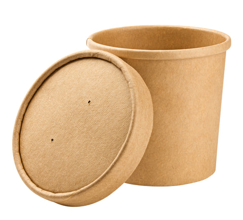 Kraft Vented Paper Soup Cup Lid