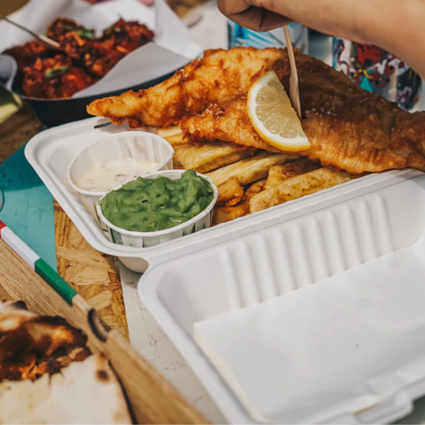 Bagasse Clamshell 8 x 8 x 2.5